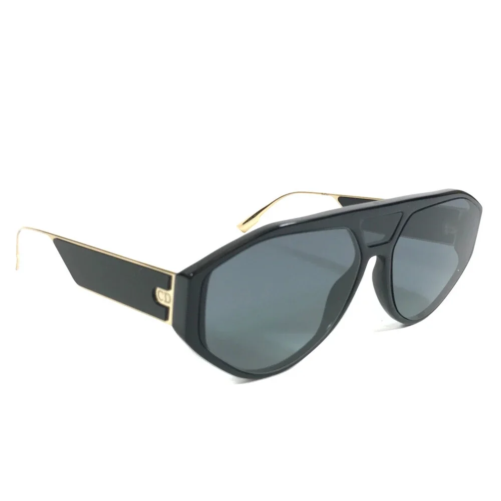 Christian Dior Sunglasses DiorClan1 8071I Black Gold Frames w Gray Gradient Lens